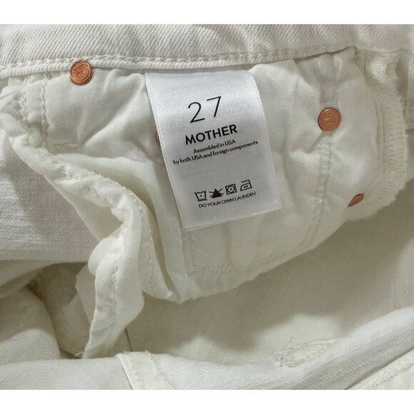 Mother The Weekender Jeans in Totally Innocent White Denim Flare Cotton Size 27 - Picture 7 of 10